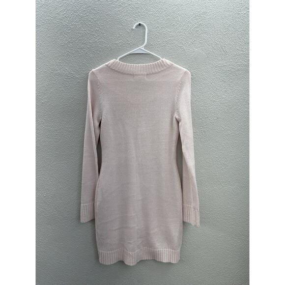 Derek Heart Womens Sweater Dress Size Medium Pink Long Sleeve Knit - Picture 6 of 10